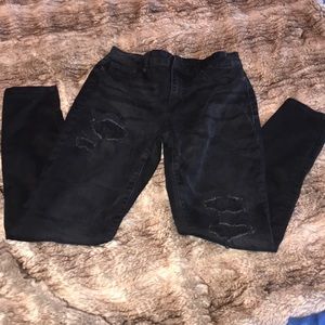 Black distressed denim Jeggings